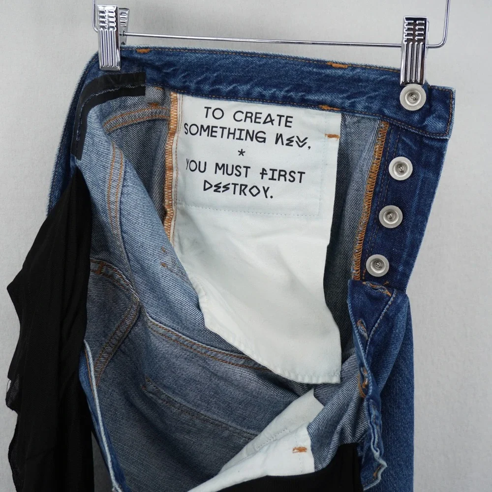 Unravel‎ Project Reversible Hybrid Jeans Women's 27 Shirt Overlay Deconstructed